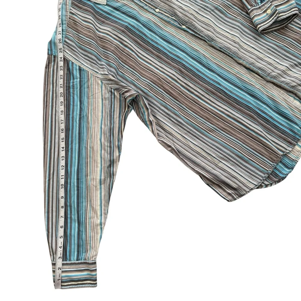 J. Crew Men’s Size XXL Multicolor Stripes Button Down Long Sleeve Shirt Cotton